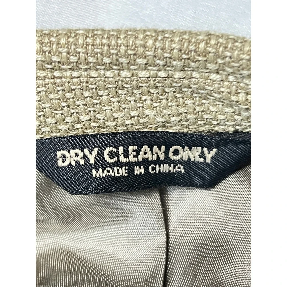 Chaps Mens 48R Blazer 100% Silk Tan Basketweave Two Button Sport Coat COOP 12 GX